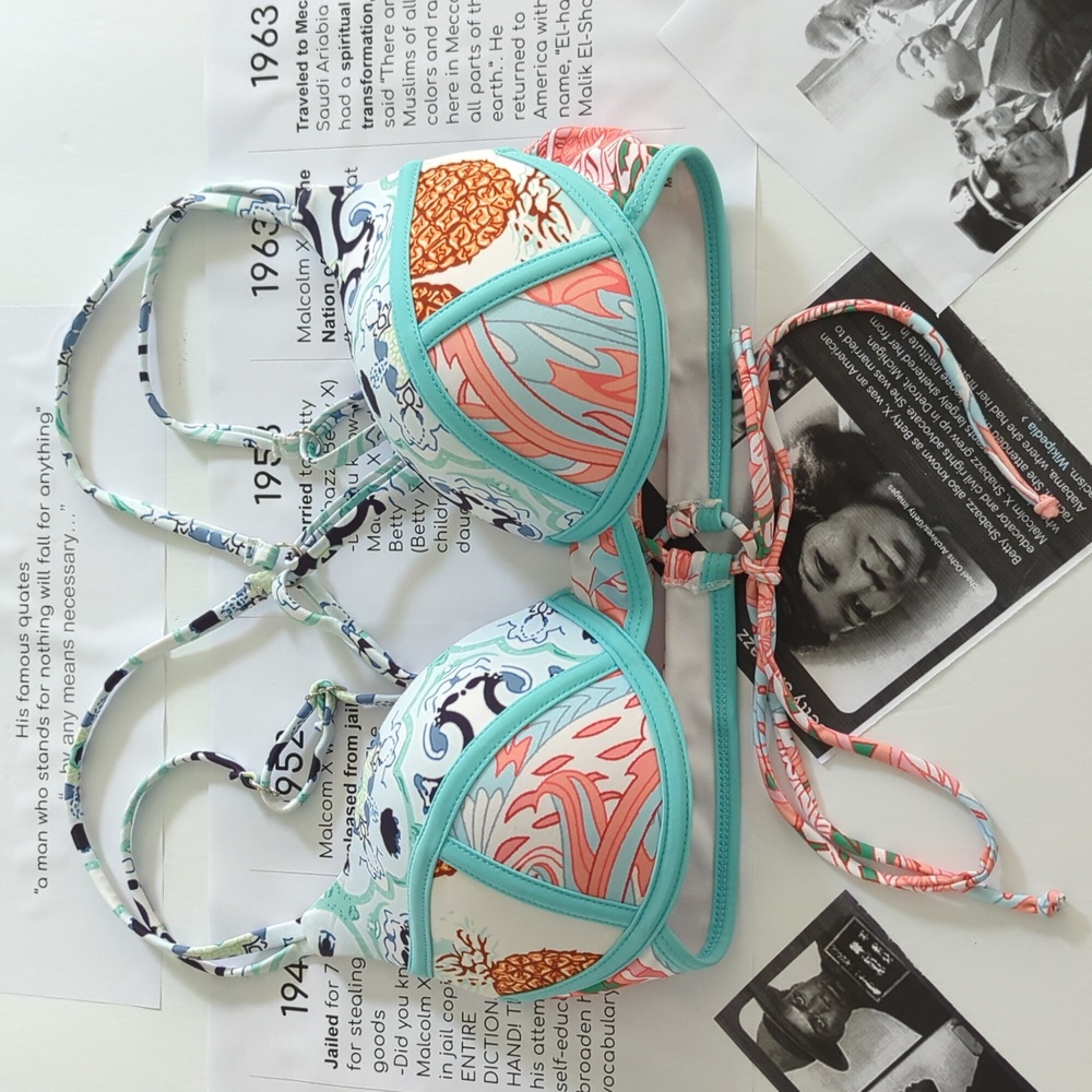 Pineapple bra bikini Top Sz M